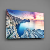 Red Sunset Glass Wall Art.