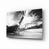 Boats on the Beach Glass Wall Art.