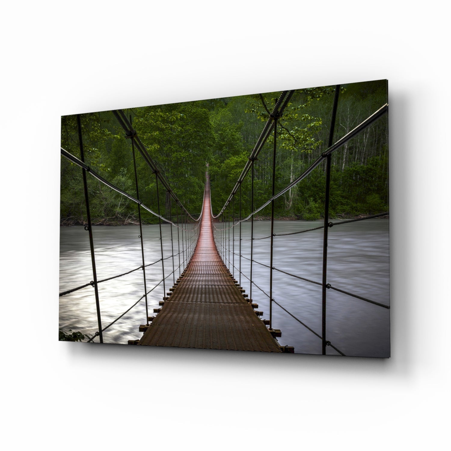 Suspension Bridge Glass Wall Art.