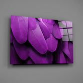 Bird Feathers Glass Wall Art.