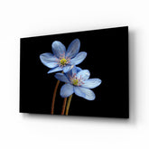 Blue Flower Glass Wall Art.