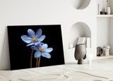 Blue Flower Glass Wall Art.