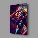 Female Portrait 3 Glass Wall Arts.