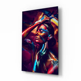 Female Portrait 3 Glass Wall Arts.