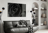Black Rose Glass Wall Art.