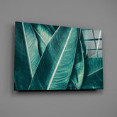 Green Tropical Leaf 2 Glass Wall Art.
