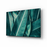 Green Tropical Leaf 2 Glass Wall Art.