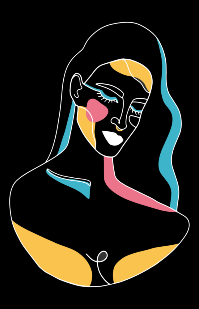 Abstract Colorful Portrait Glass Wall Art