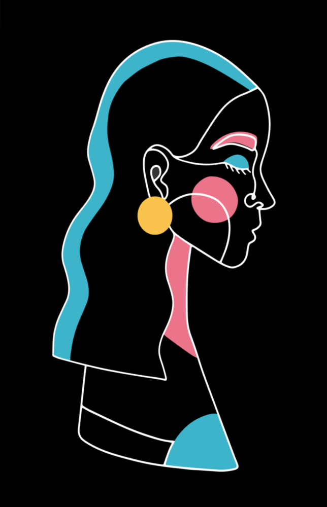 Abstract Colorful Portrait Glass Wall Art