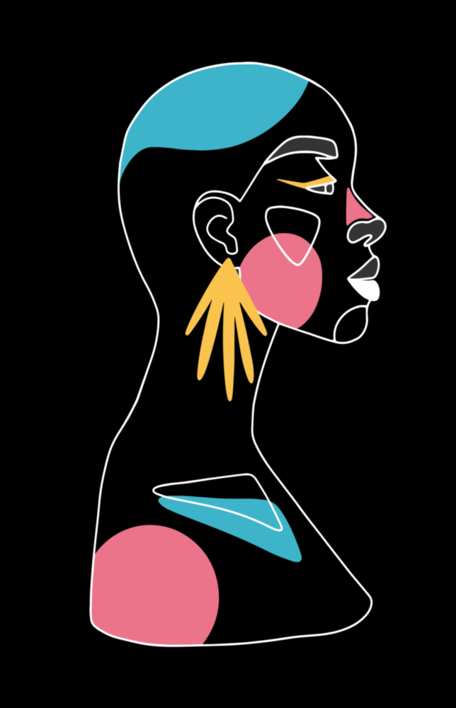 Abstract Colorful Portrait Glass Wall Art