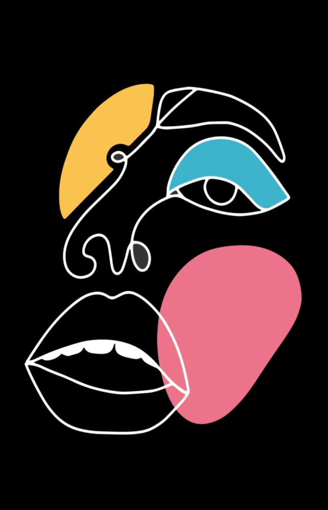 Abstract Colorful Face Glass Wall Art