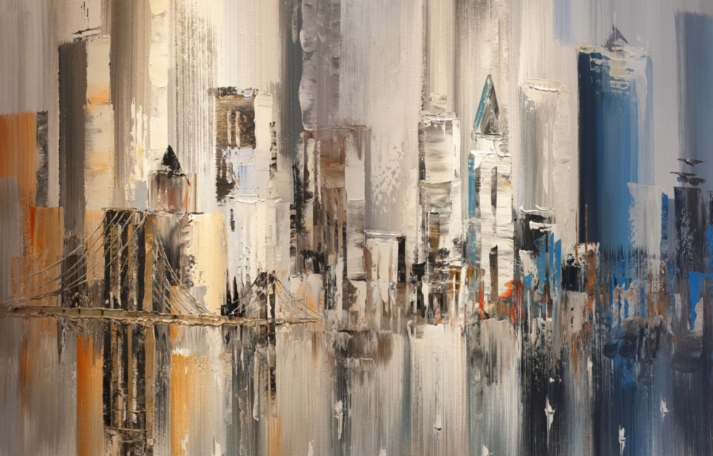 Abstract City Glass Wall Art