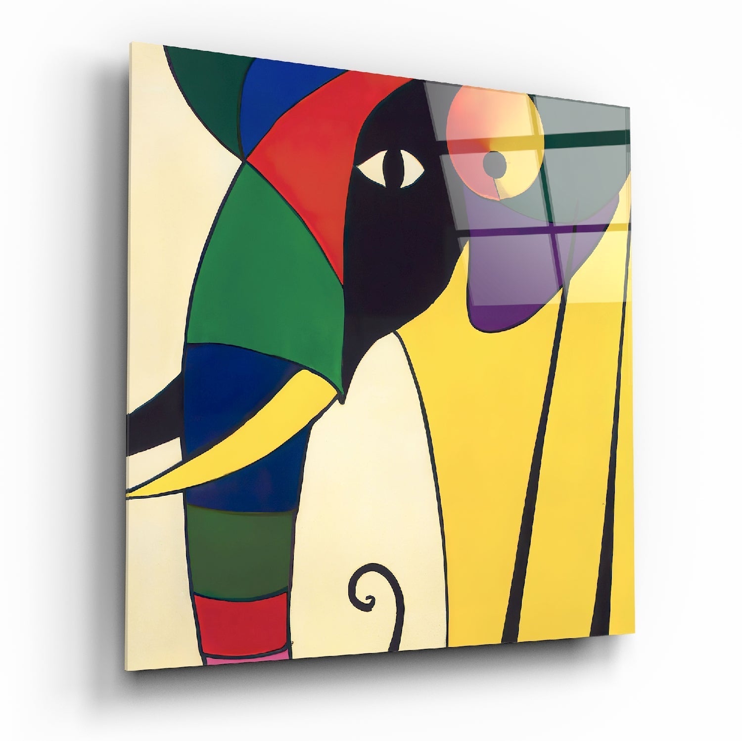 Wassily's Elephant Glass Wall Art || Designer Collection | Insigne Art Design