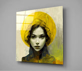 Yellow Hat Glass Wall Art || Designer Collection | Insigne Art Design