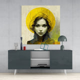 Yellow Hat Glass Wall Art || Designer Collection | Insigne Art Design