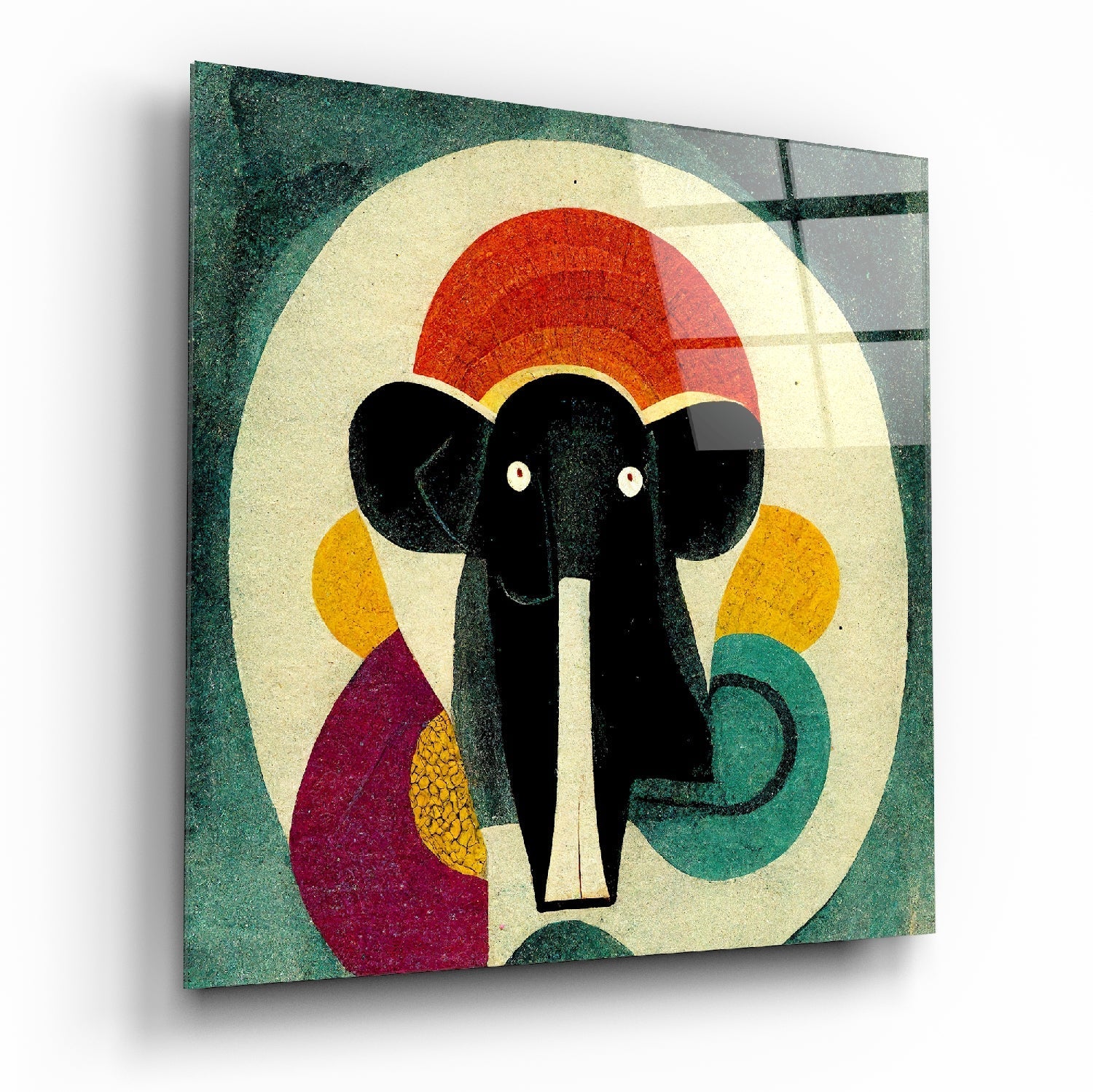 Wassily's Elephant Glass Wall Art || Designer Collection | Insigne Art Design