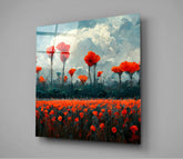 Poppy Glass Wall Art || Designer Collection | Insigne Art Design