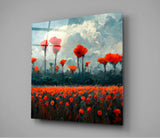 Poppy Glass Wall Art || Designer Collection | Insigne Art Design