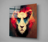 Lion Clown Glass Wall Art || Designer Collection | Insigne Art Design
