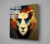 Lion Clown Glass Wall Art || Designer Collection | Insigne Art Design