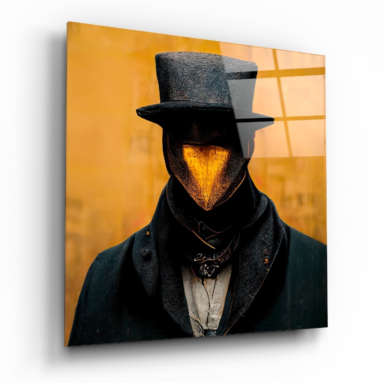 The Beak Behind the Masks Glass Wall Art || Designer Collection | Insigne Art Design
