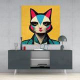 Ms. Cat Glass Wall Art || Designer Collection | Insigne Art Design