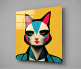 Ms. Cat Glass Wall Art || Designer Collection | Insigne Art Design
