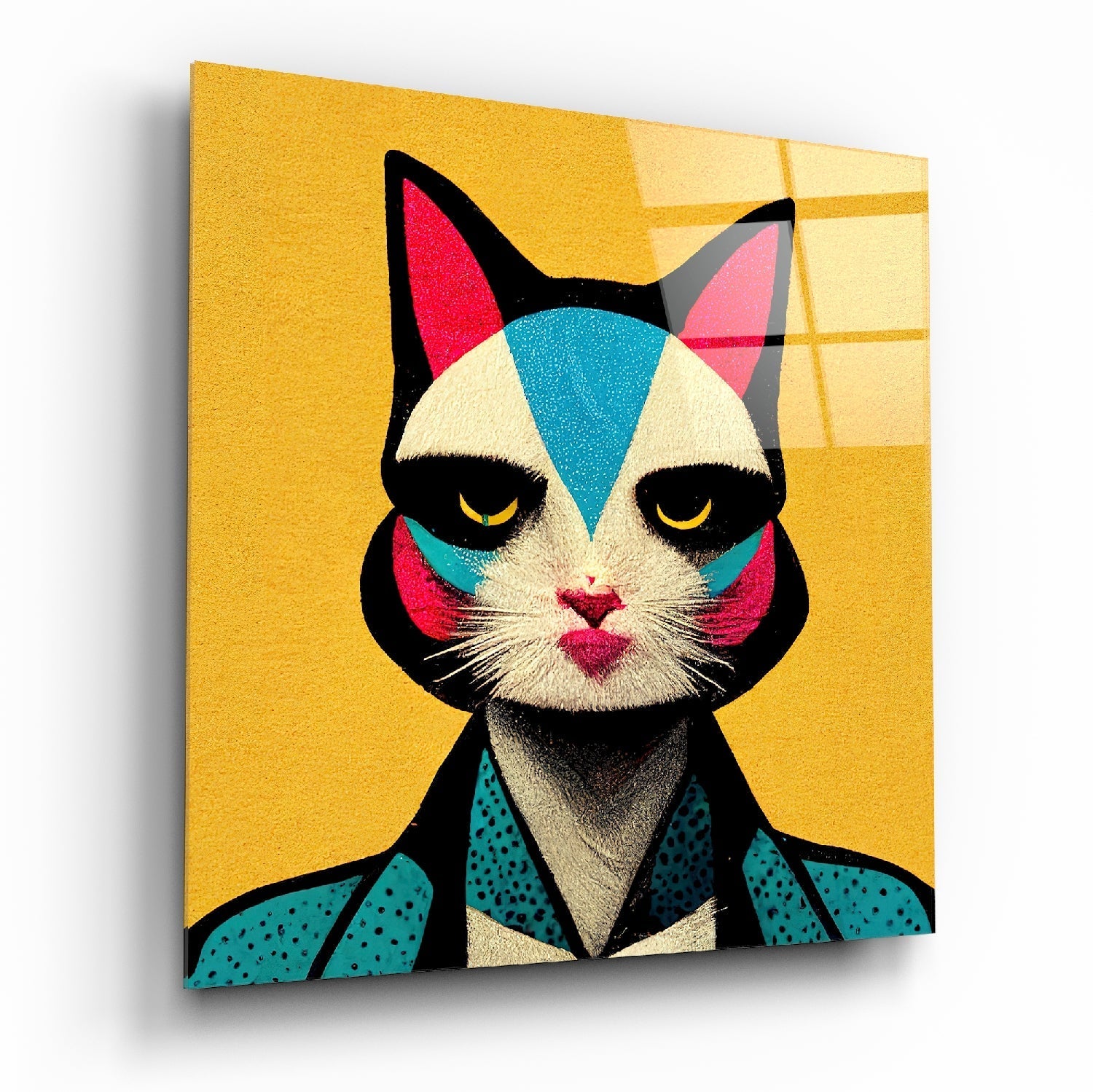 Ms. Cat Glass Wall Art || Designer Collection | Insigne Art Design