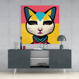Ms. Cat Glass Wall Art || Designer Collection | Insigne Art Design