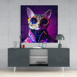 Curious Cat Glass Wall Art || Designers Collection | Insigne Art Design