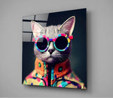 The Coolest Cat Glass Wall Art || Designer Collection | Insigne Art Design