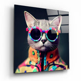 The Coolest Cat Glass Wall Art || Designer Collection | Insigne Art Design