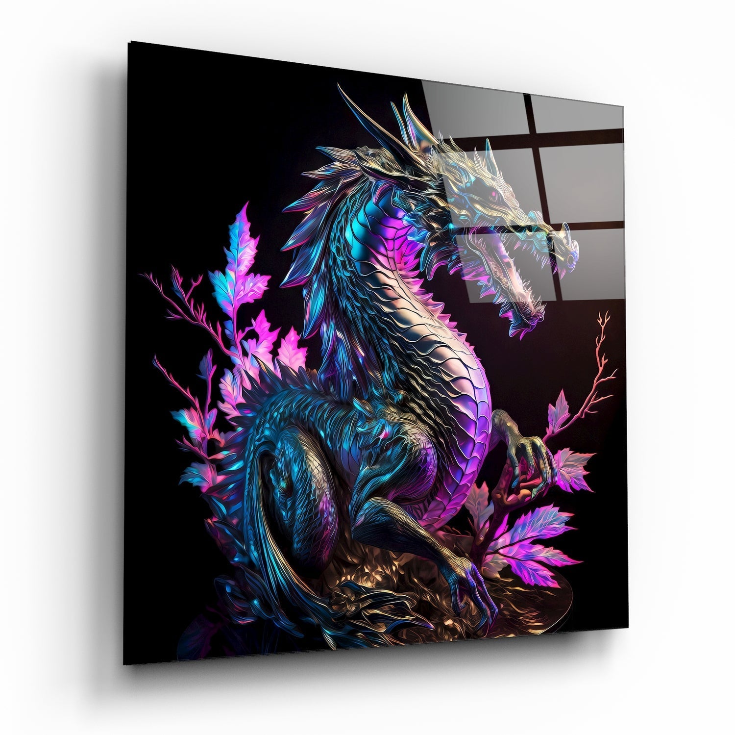 Dragon's Anger Glass Wall Art || Designers Collection | Insigne Art Design