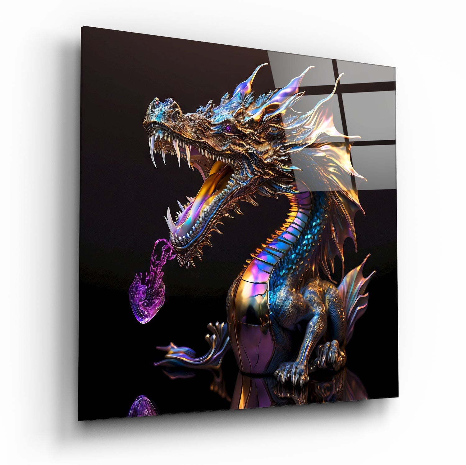 Dragon's Roar Glass Wall Art || Designers Collection | Insigne Art Design