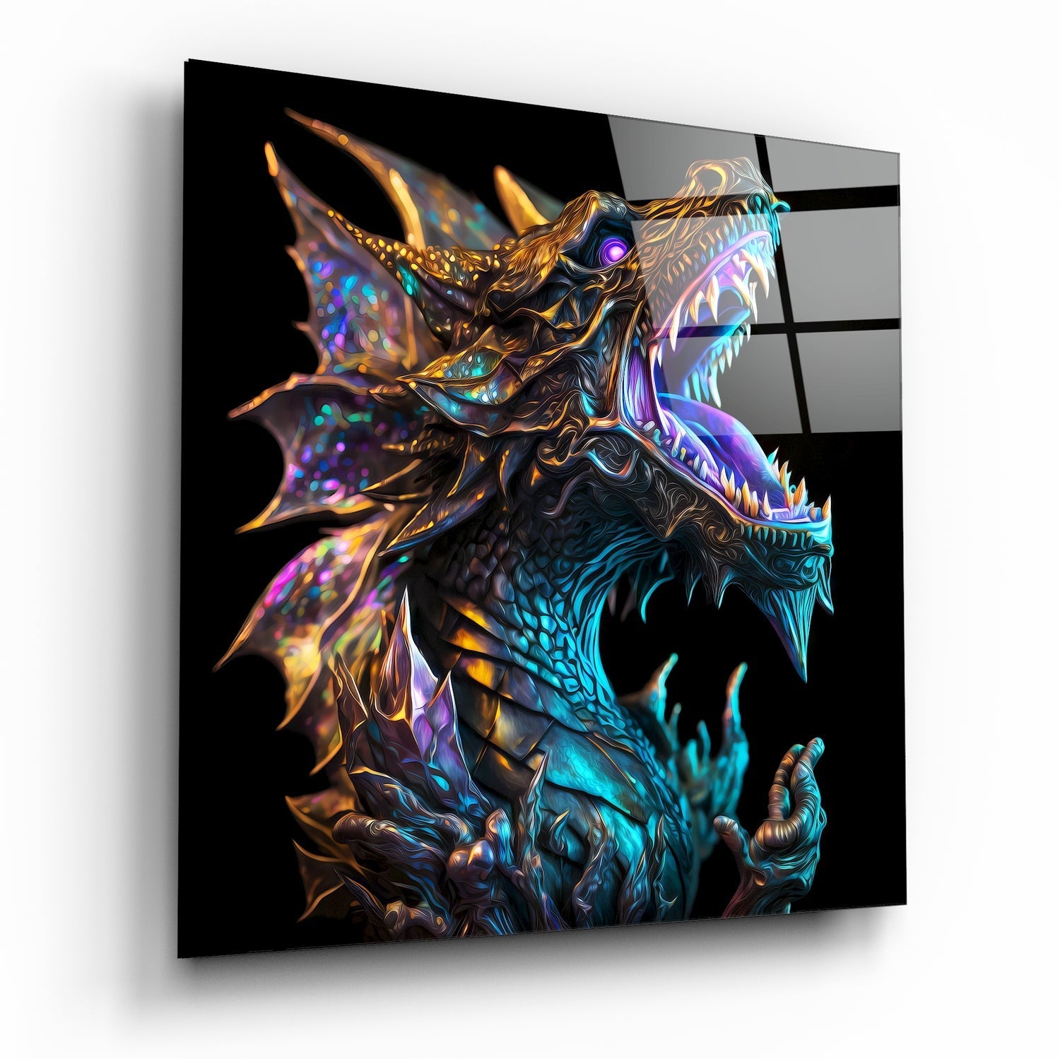 Dragon's Roar Glass Wall Art || Designers Collection | Insigne Art Design