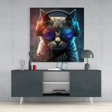 Punky Cat Glass Wall Art || Designer Collection | Insigne Art Design