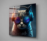 Punky Cat Glass Wall Art || Designer Collection | Insigne Art Design