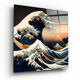 Waves Glass Wall Art || Designer Collection | Insigne Art Design