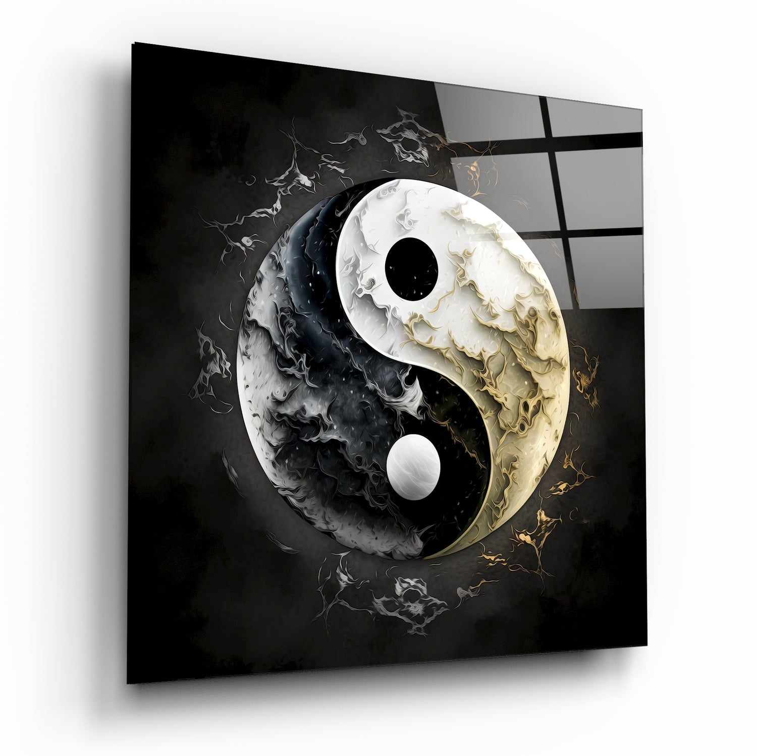 Ying and Yang Glass Wall Art || Designer Collection | Insigne Art Design