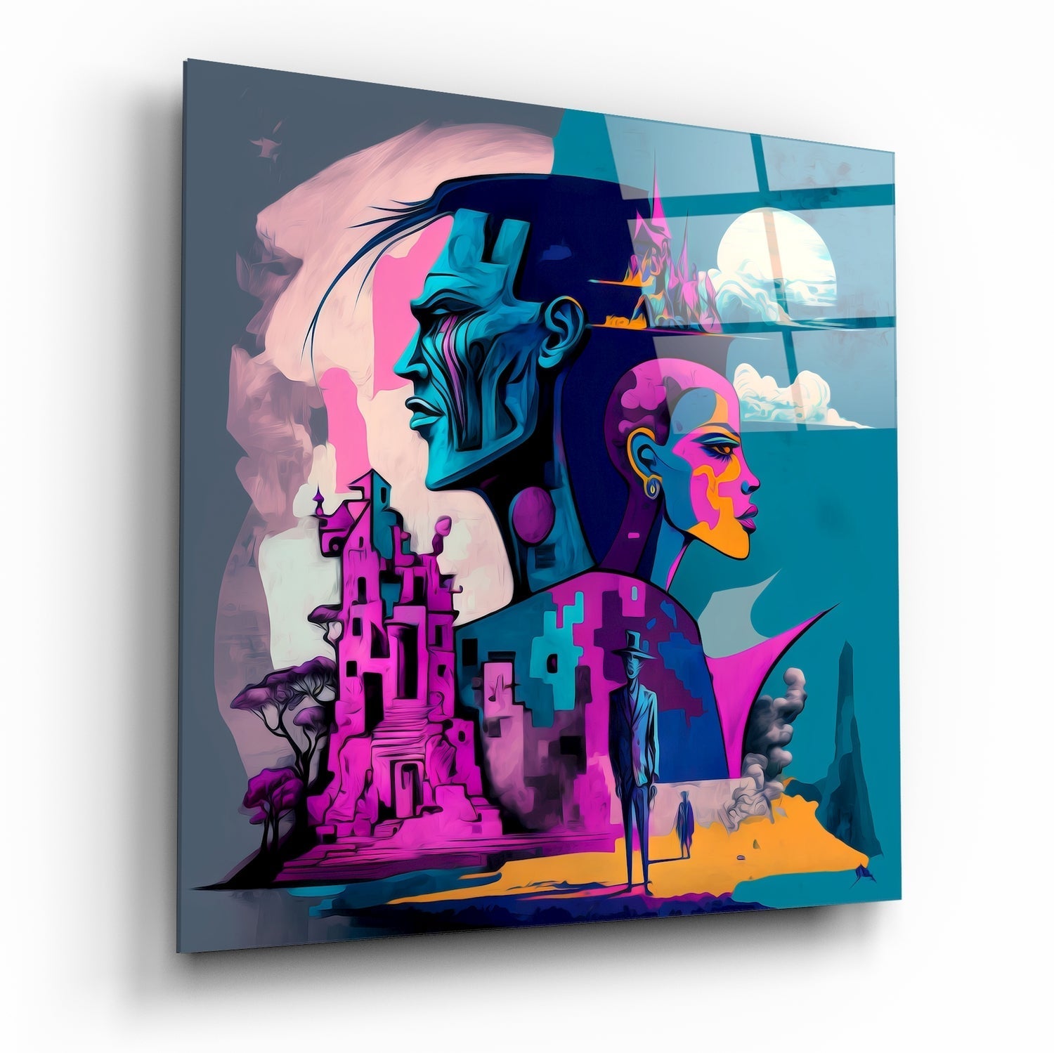 Picasso's Mind Glass Wall Art || Designer Collection | Insigne Art Design