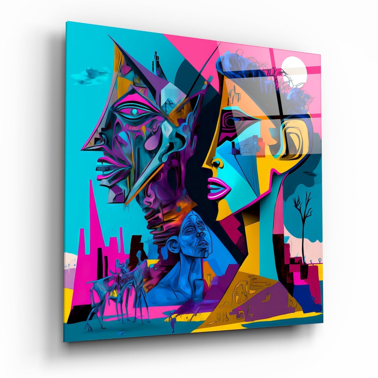 Picasso's Mind Glass Wall Art || Designer Collection | Insigne Art Design