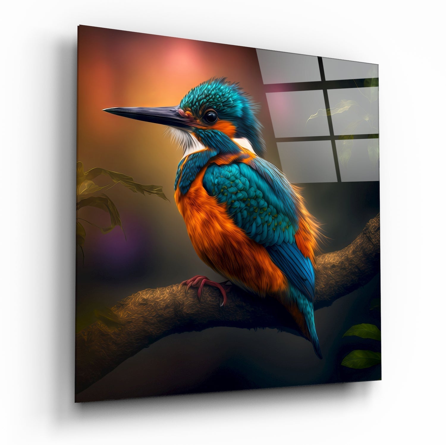 Kingfisher Glass Wall Art || Designer Collection | Insigne Art Design