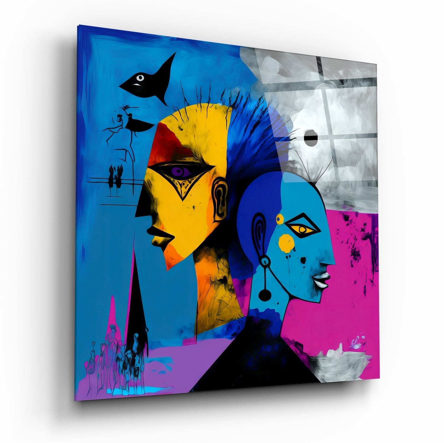 Picasso's Mind Glass Wall Art || Designers Collection | Insigne Art Design