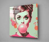 Audrey Hepburn Glass Wall Art || Designers Collection | Insigne Art Design