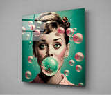 Audrey Hepburn Glass Wall Art || Designers Collection | Insigne Art Design