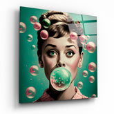 Audrey Hepburn Glass Wall Art || Designers Collection | Insigne Art Design