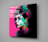 Audrey Hepburn Glass Wall Art || Designers Collection | Insigne Art Design