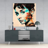 Audrey Hepburn Glass Wall Art || Designers Collection | Insigne Art Design