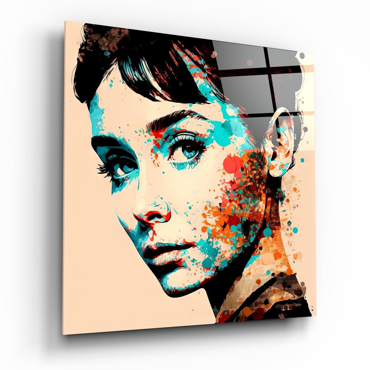 Audrey Hepburn Glass Wall Art || Designers Collection | Insigne Art Design