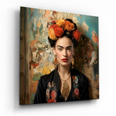 Frida Kahlo Glass Wall Art|| Designer Collection